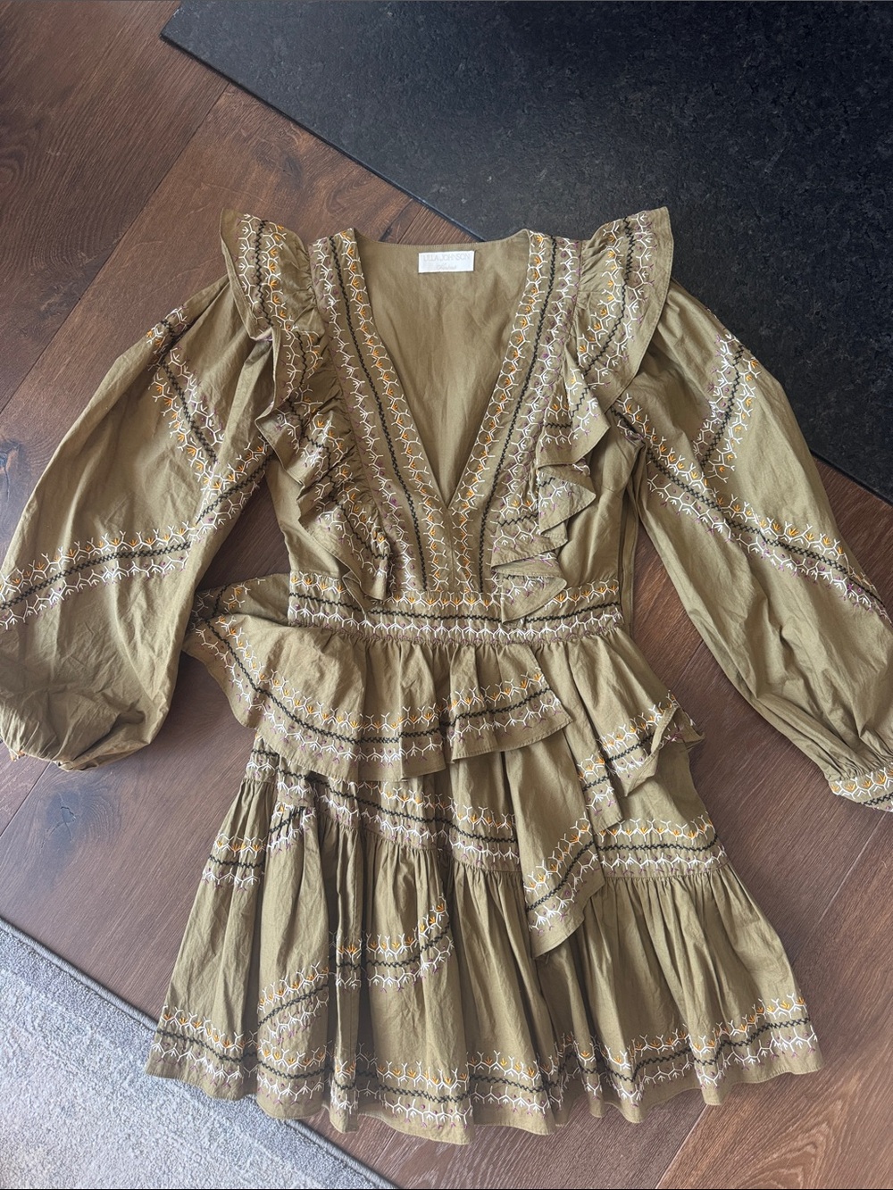 Ulla Johnson Olive Anais Dress - Olive Green